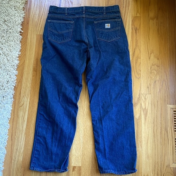 Carhartt FT Flame Resistant Jeans Blue Denim Men 38 x 30 Relaxed Fit FRB100 - Picture 2 of 11